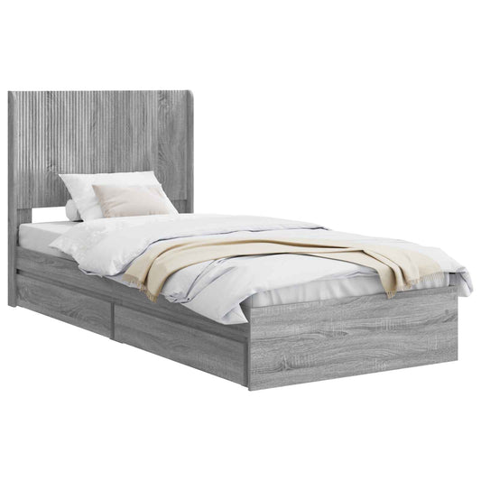 vidaXL Bed Frame with Storage and Headboard 2 pcs Engineered Wood