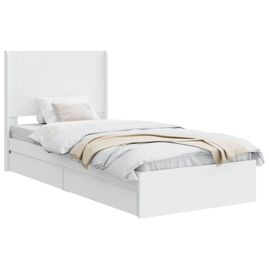 vidaXL Bed Frame with Storage and Headboard White 75 x 190 cm