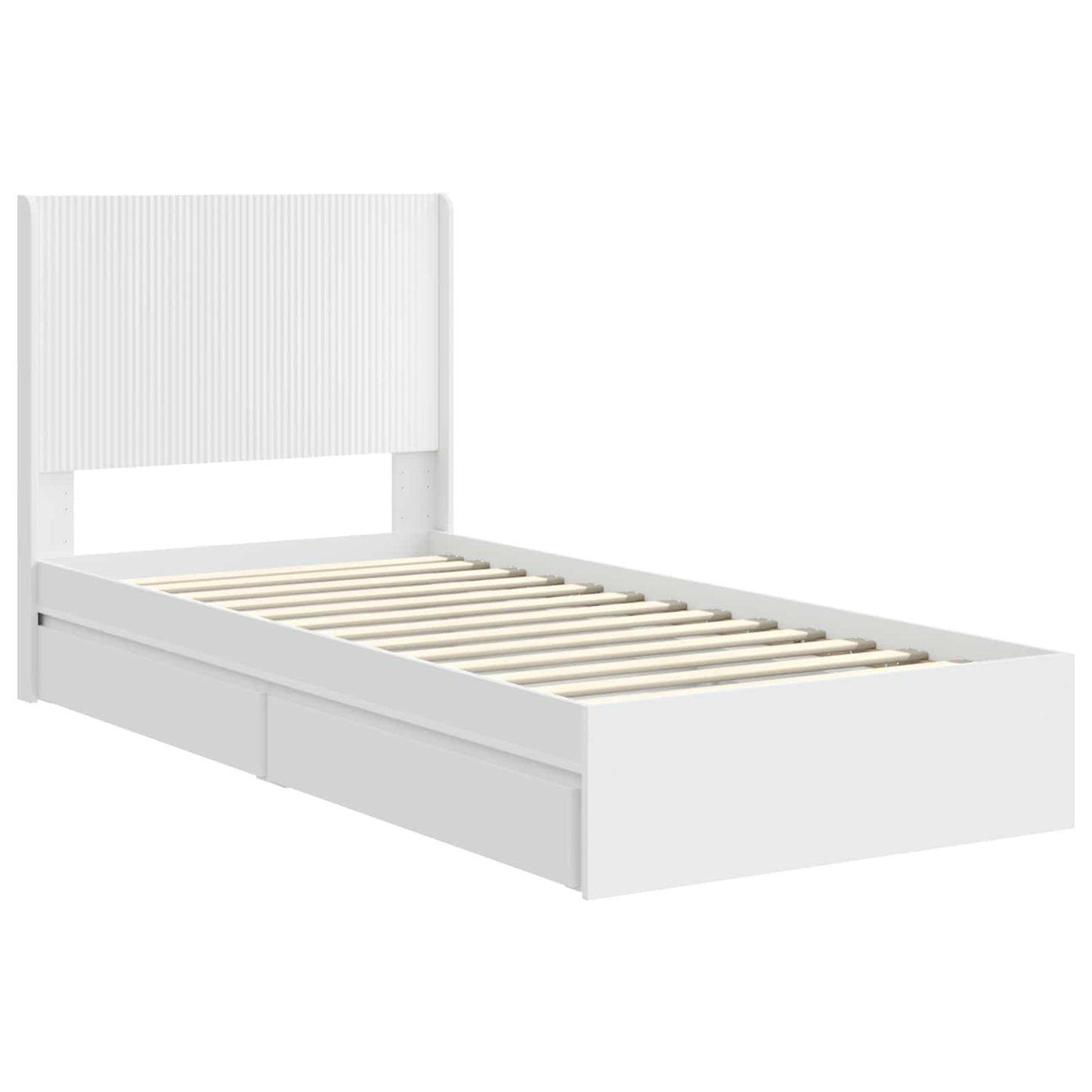 vidaXL Bed Frame with Storage and Headboard White 75 x 190 cm
