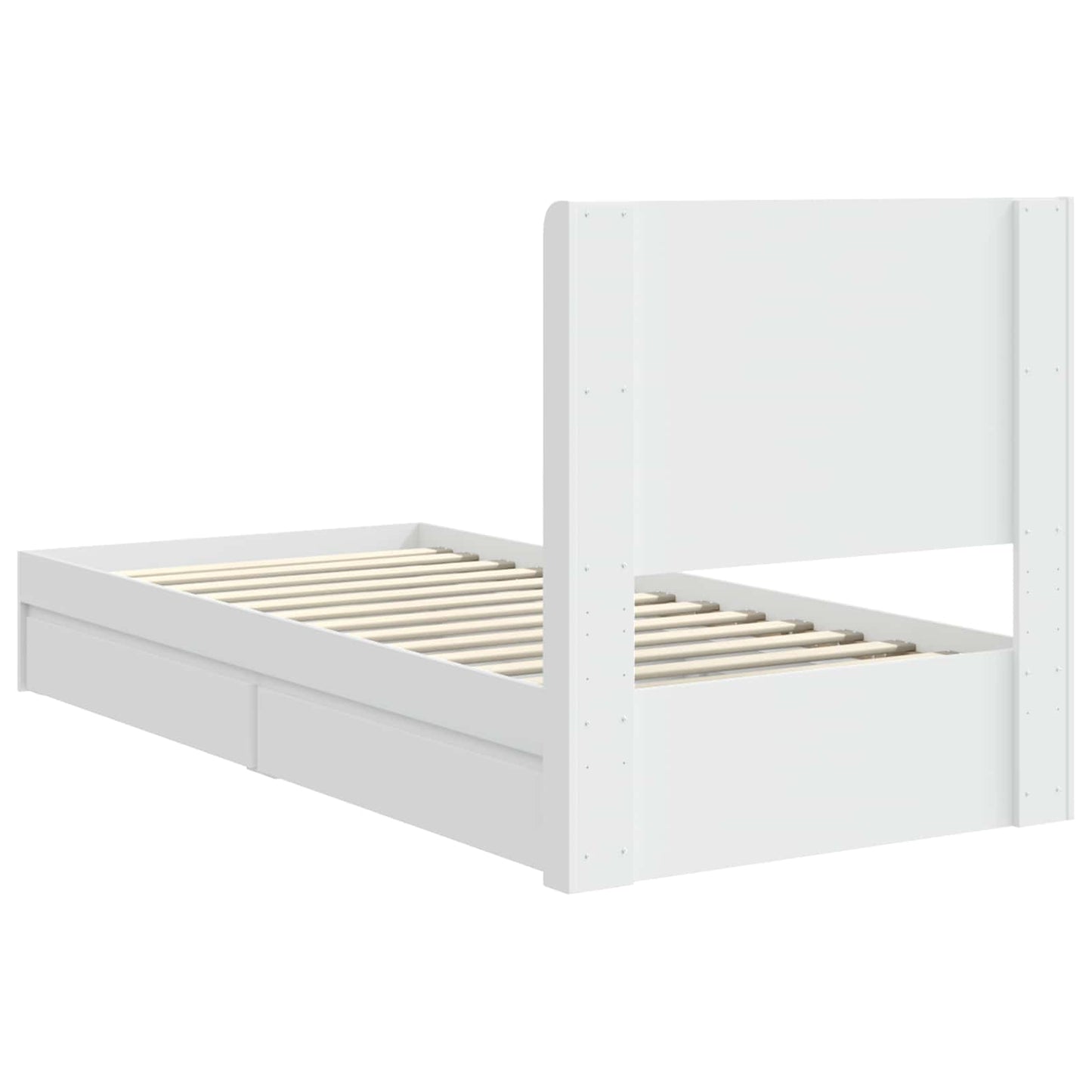 vidaXL Bed Frame with Storage and Headboard White 75 x 190 cm
