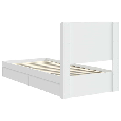 vidaXL Bed Frame with Storage and Headboard White 75 x 190 cm