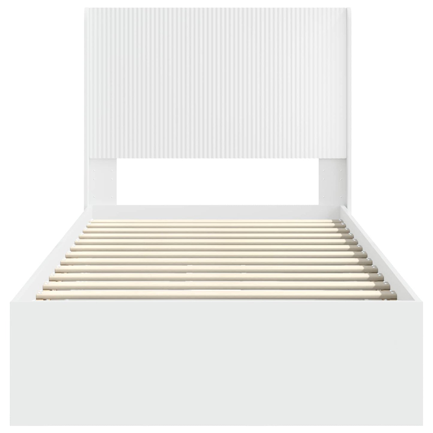 vidaXL Bed Frame with Storage and Headboard White 75 x 190 cm