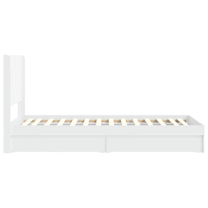 vidaXL Bed Frame with Storage and Headboard White 75 x 190 cm