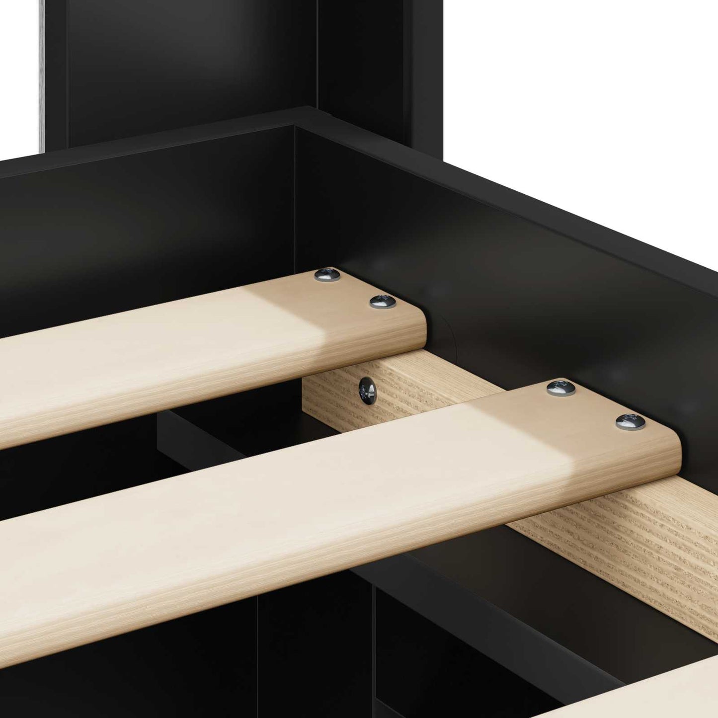 vidaXL Bed Frame with Storage and Headboard Black 75 x 190 cm