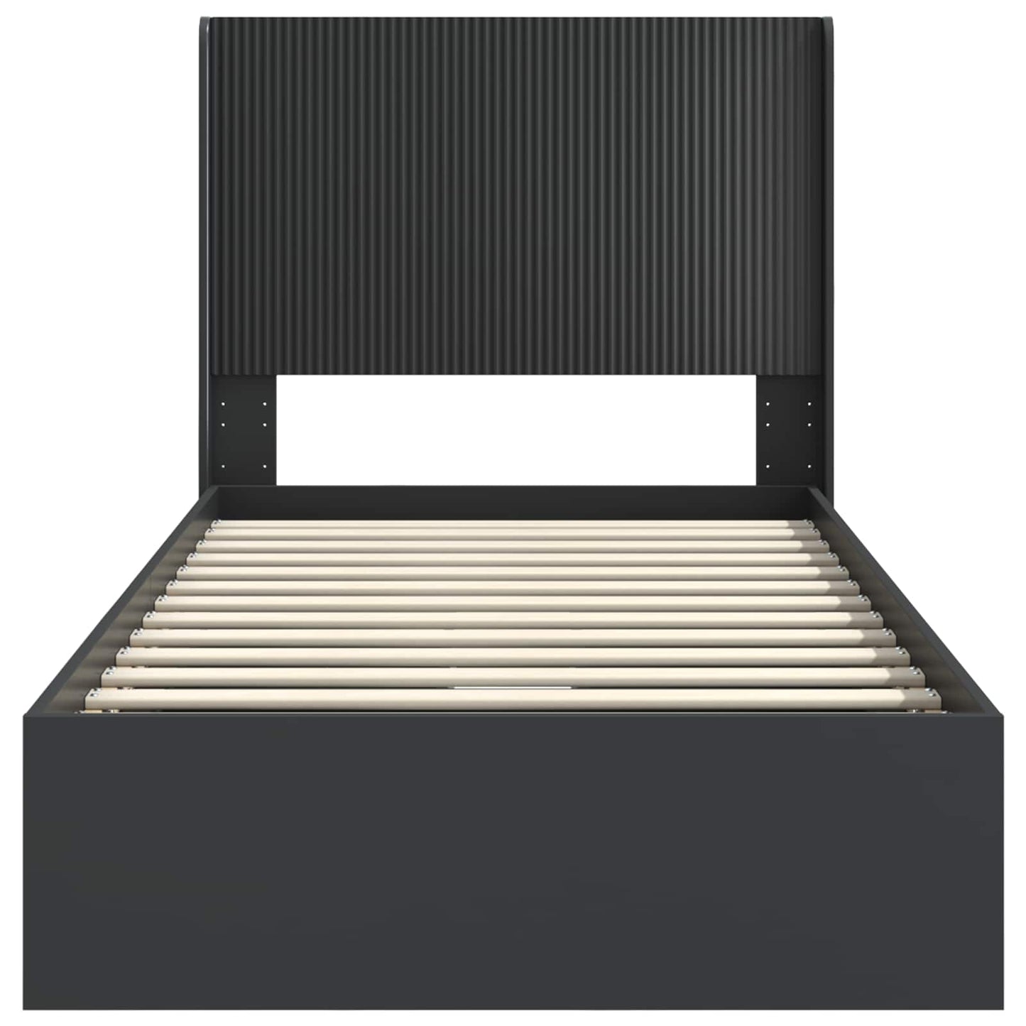 vidaXL Bed Frame with Storage and Headboard Black 75 x 190 cm