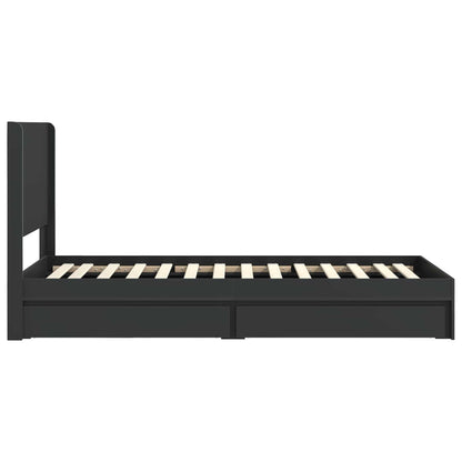 vidaXL Bed Frame with Storage and Headboard Black 75 x 190 cm