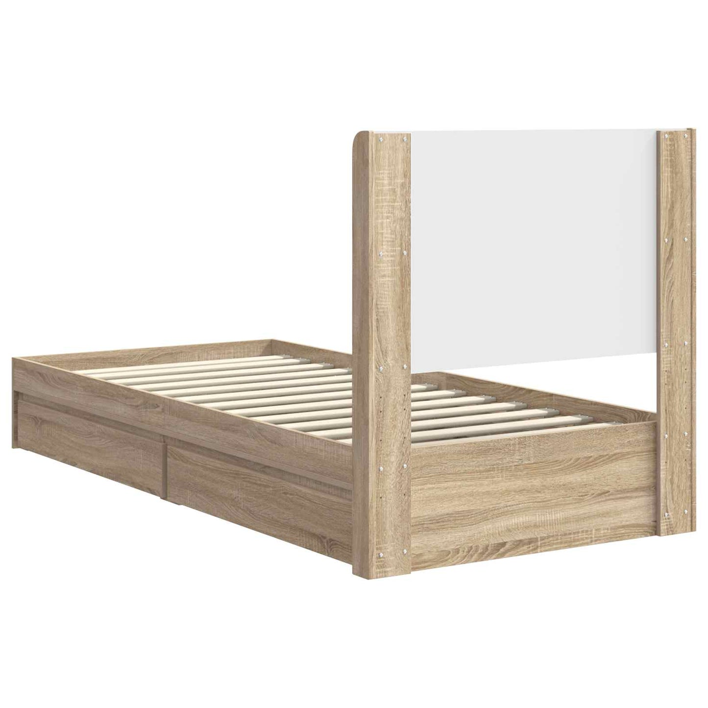 vidaXL Bed Frame with Storage and Headboard Sonoma Oak 75 x 190 cm