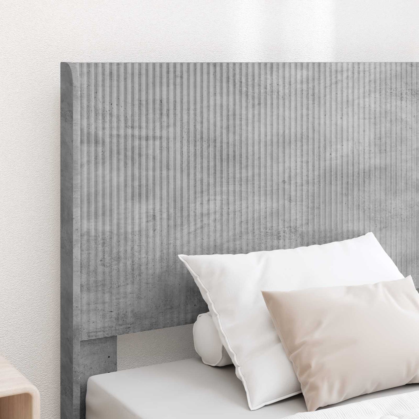 vidaXL Bed Frame with Storage and Headboard Concrete Grey 75 x 190 cm