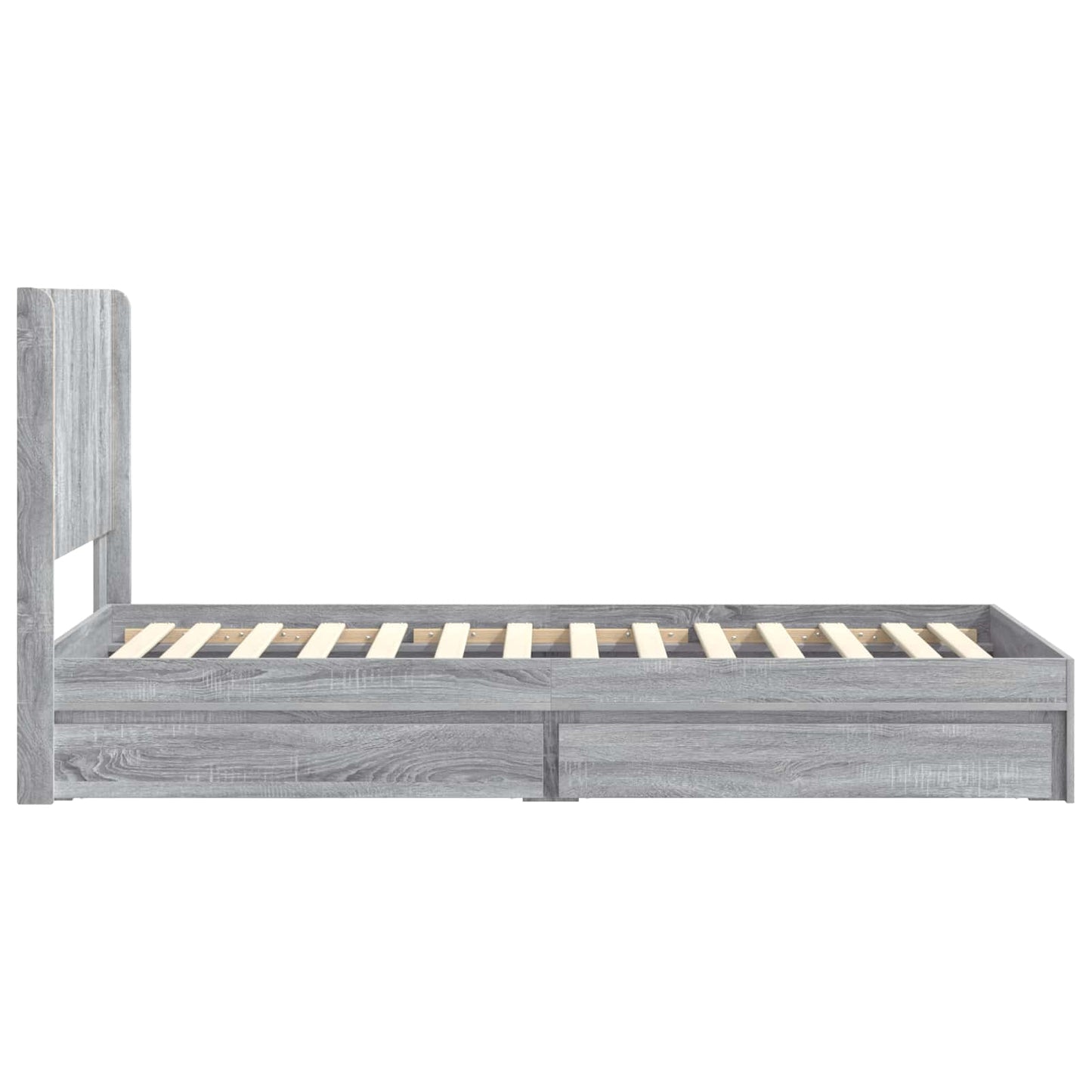 vidaXL Bed Frame with Storage and Headboard Grey Sonoma 75 x 190 cm