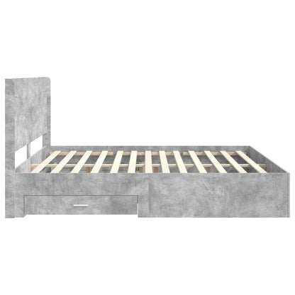 vidaXL Bed Frame with Storage and Headboard Concrete Grey
