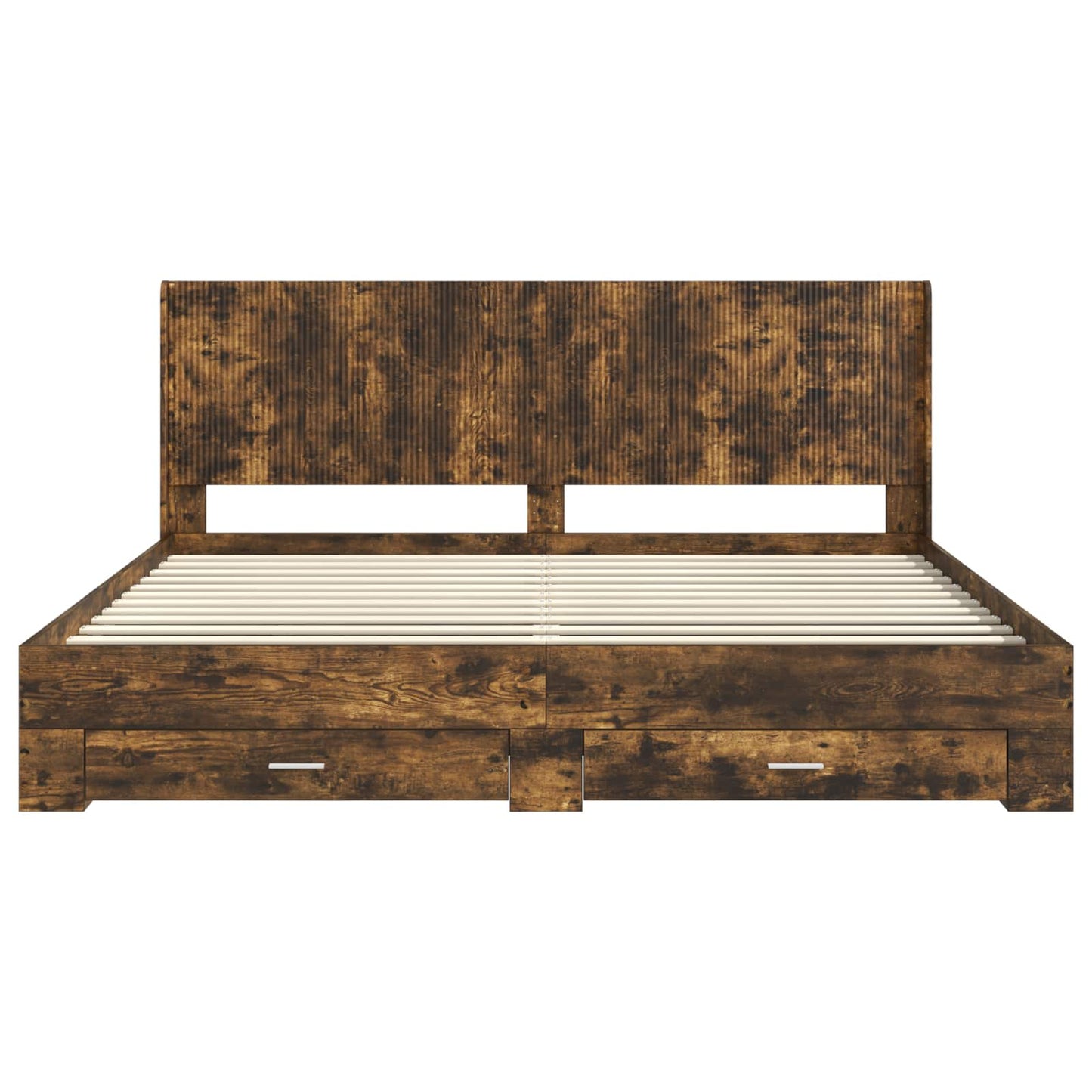 vidaXL Bed Frame with Storage and Headboard Smoked Oak Engineered Wood
