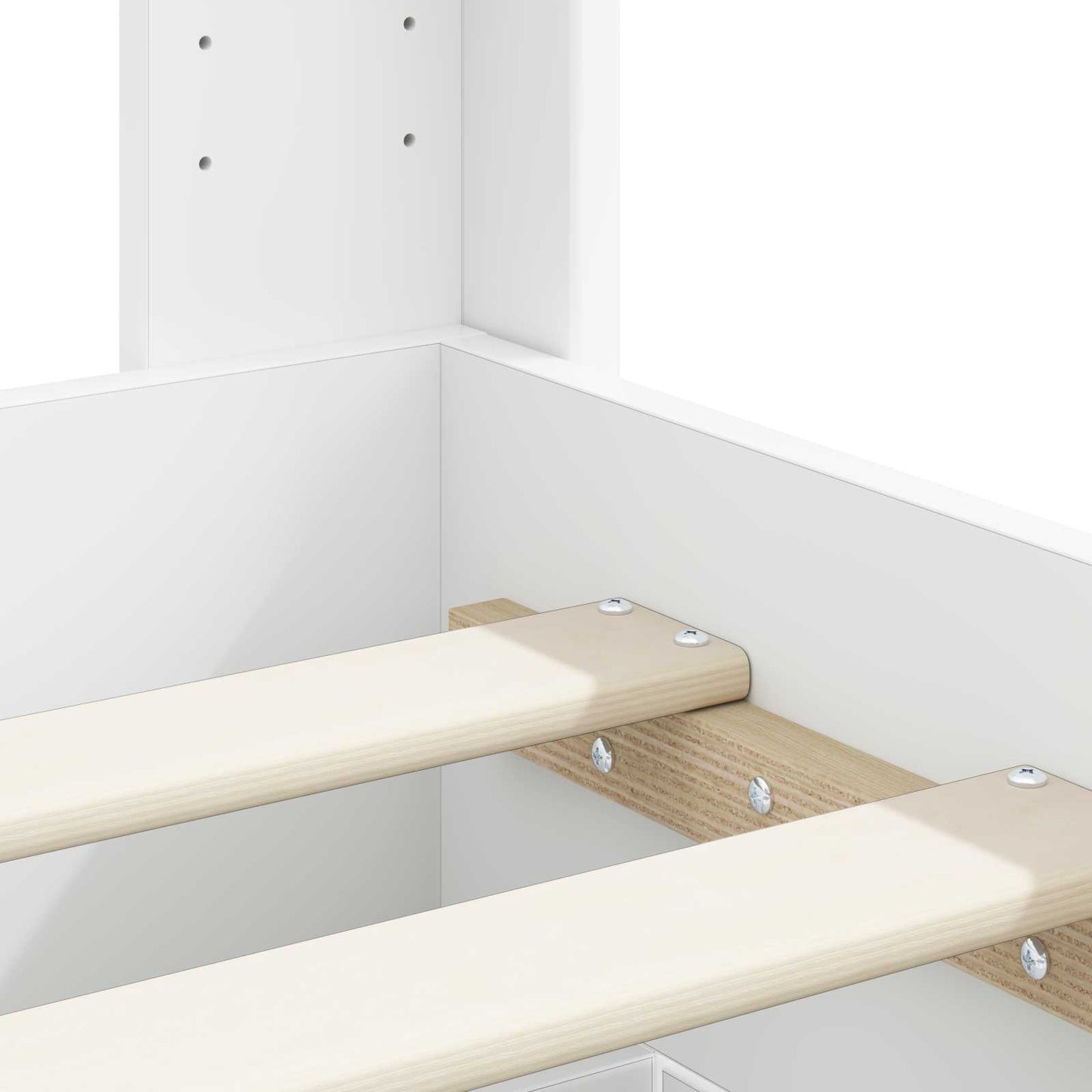 vidaXL Bed Frame with Storage and Headboard White Engineered Wood