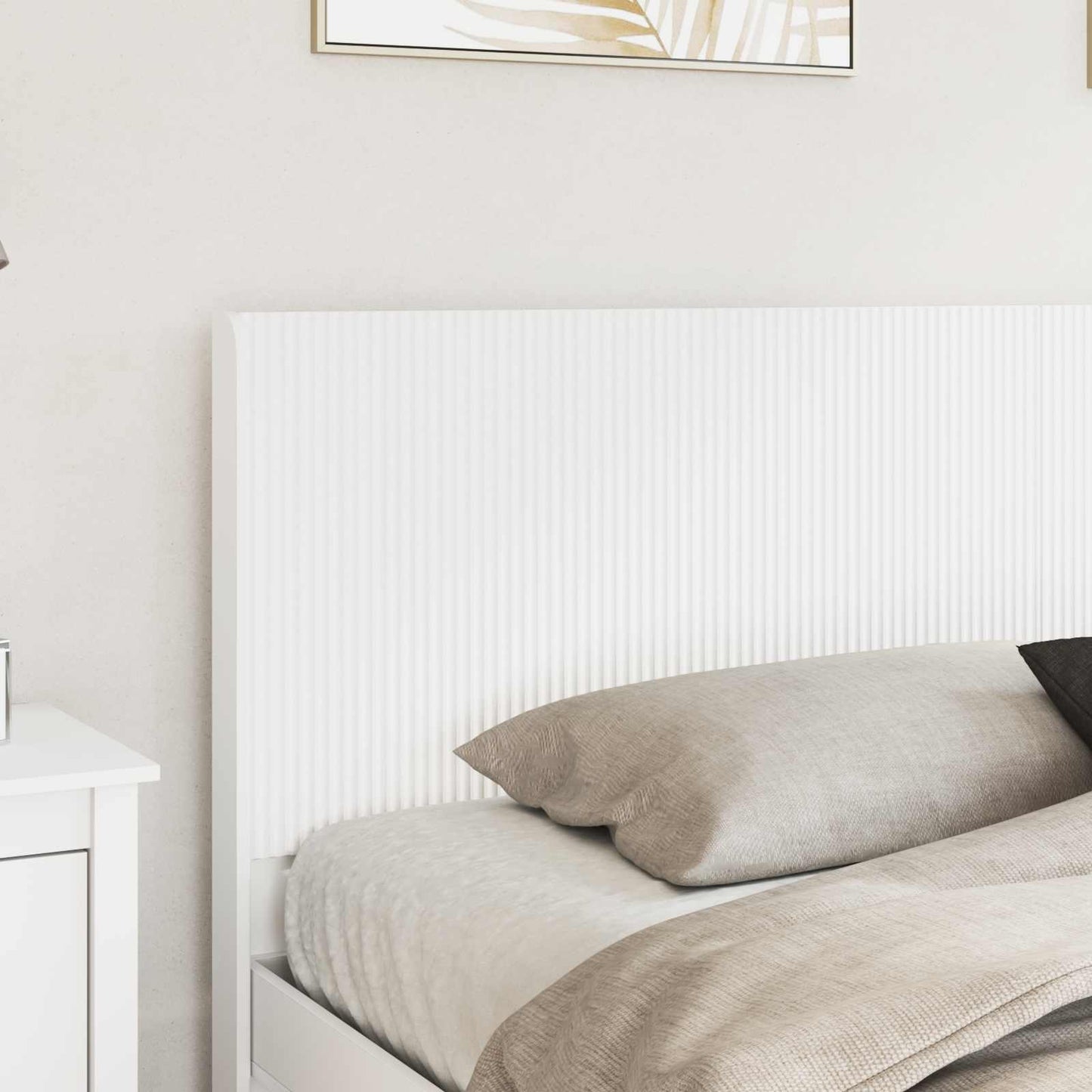 vidaXL Bed Frame with Storage and Headboard White Engineered Wood