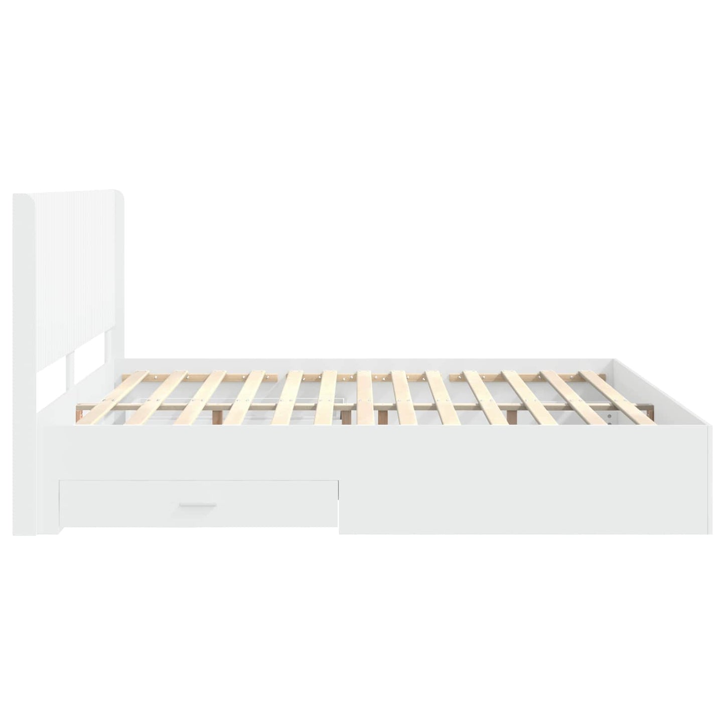 vidaXL Bed Frame with Storage and Headboard White Engineered Wood
