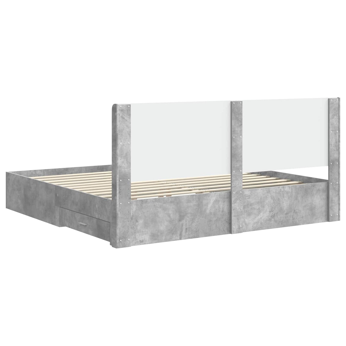 vidaXL Bed Frame with Storage and Headboard Concrete Grey
