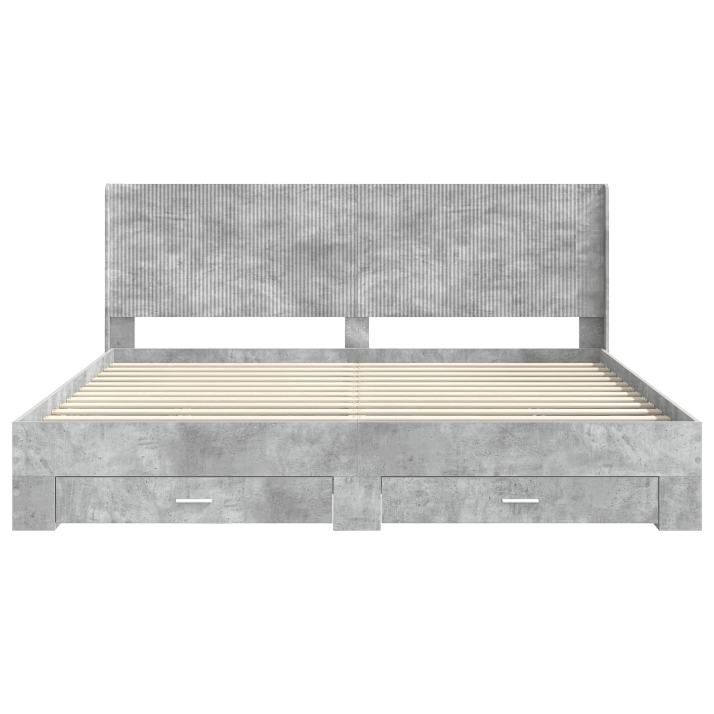 vidaXL Bed Frame with Storage and Headboard Concrete Grey