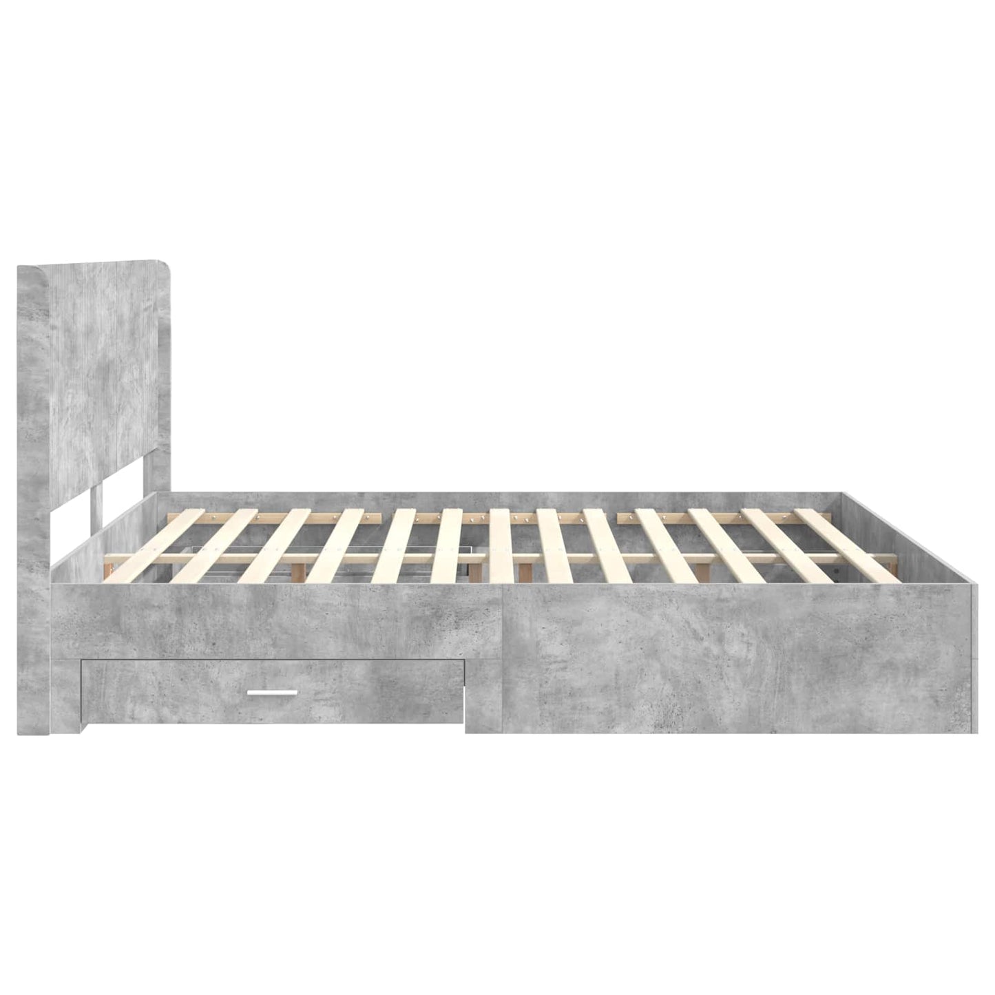 vidaXL Bed Frame with Storage and Headboard Concrete Grey