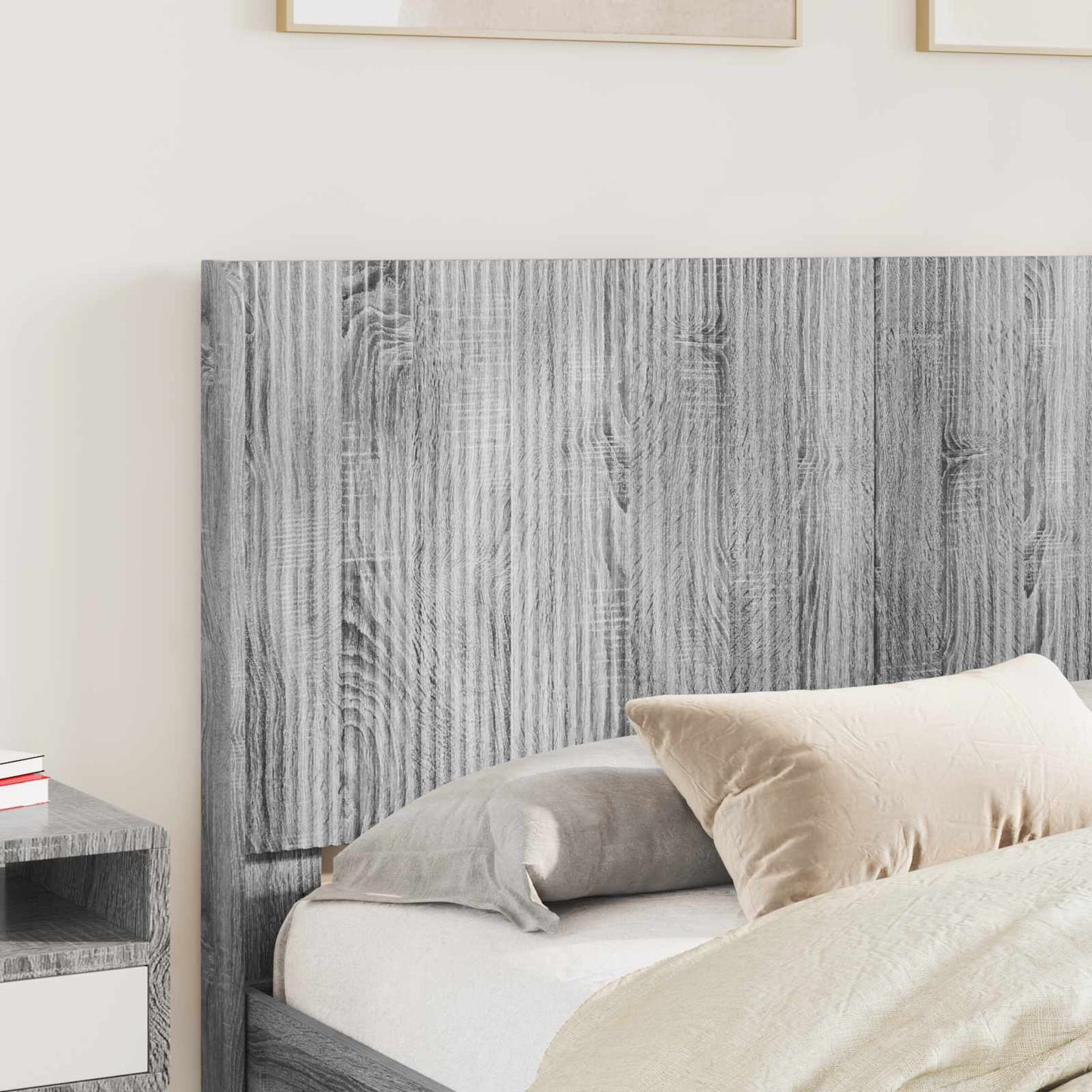 vidaXL Bed Frame with Storage and Headboard Grey Sonoma