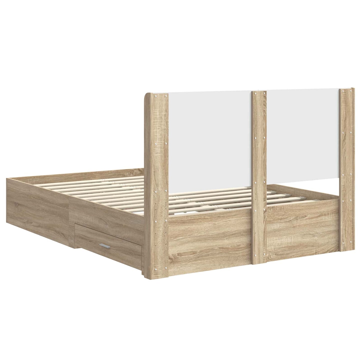 vidaXL Bed Frame with Storage and Headboard Sonoma Oak Engineered Wood