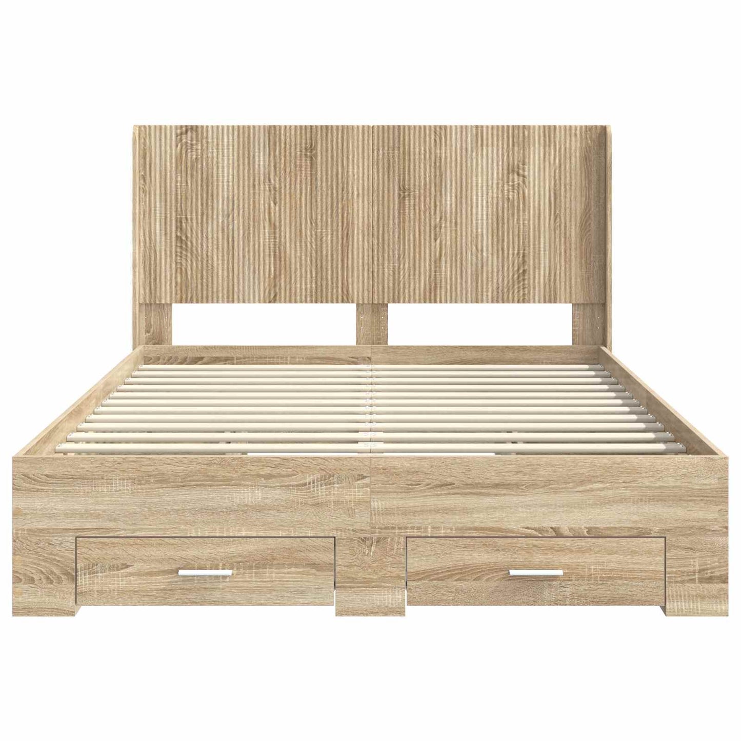 vidaXL Bed Frame with Storage and Headboard Sonoma Oak Engineered Wood