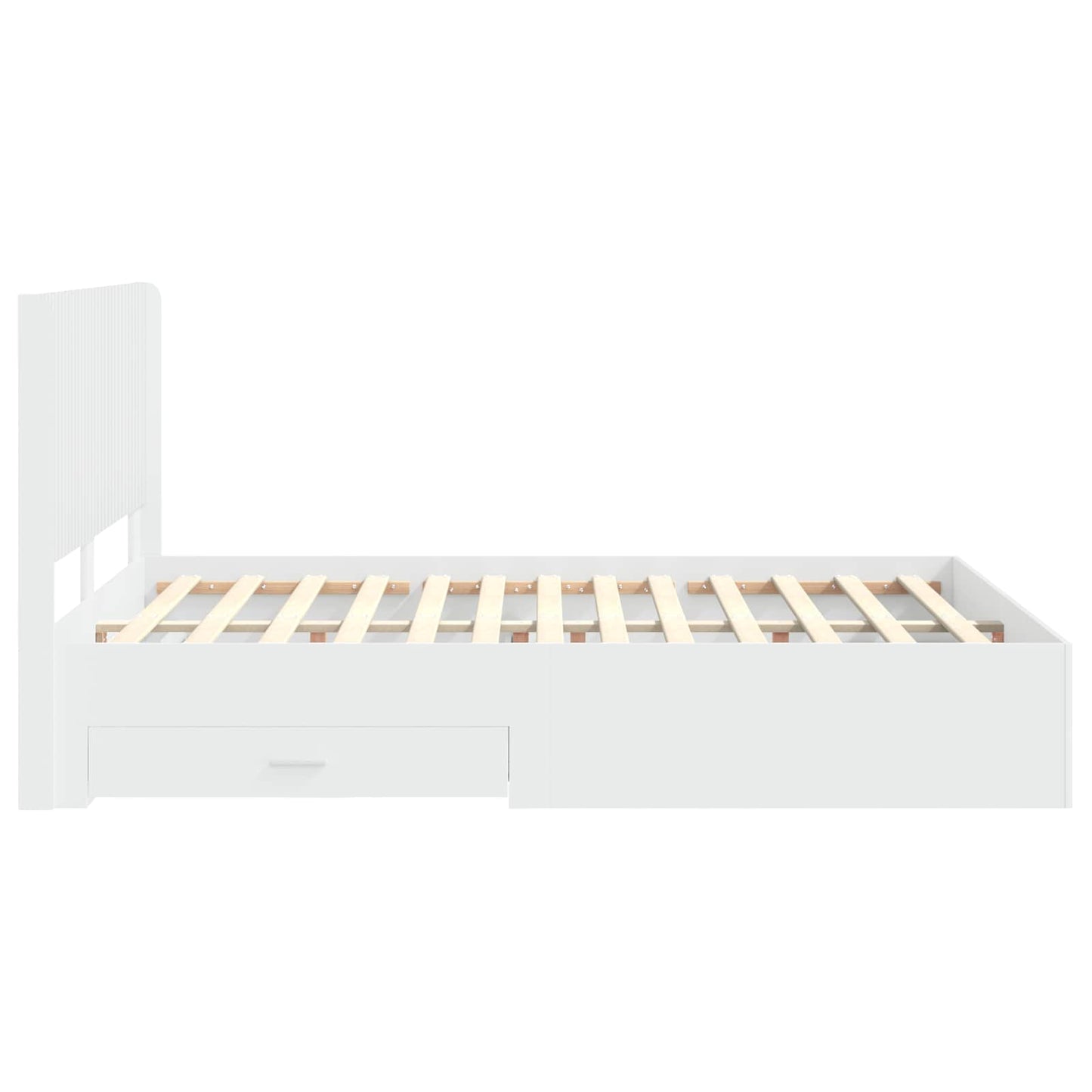 vidaXL Bed Frame with Storage and Headboard White Engineered Wood