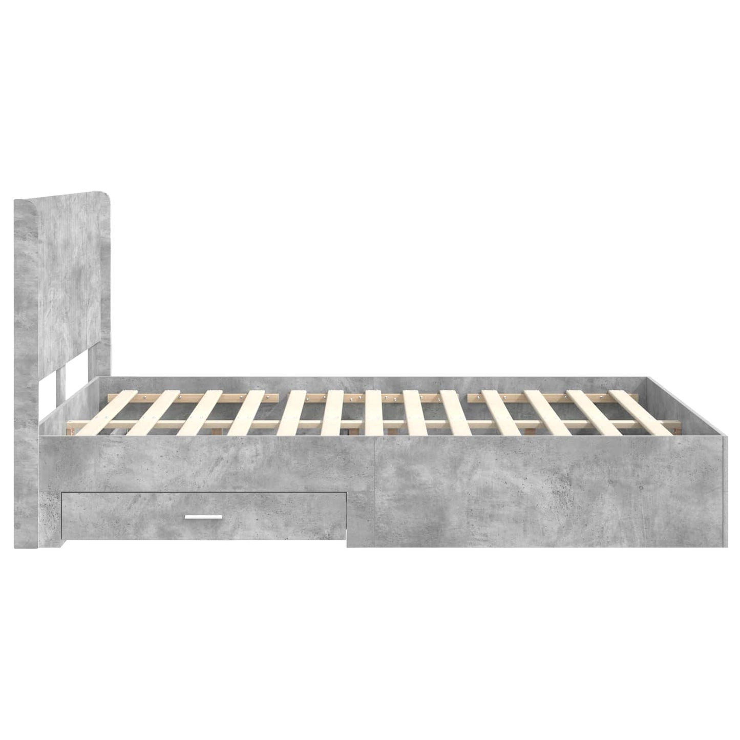 vidaXL Bed Frame with Storage and Headboard Concrete Grey 140 x 200 cm