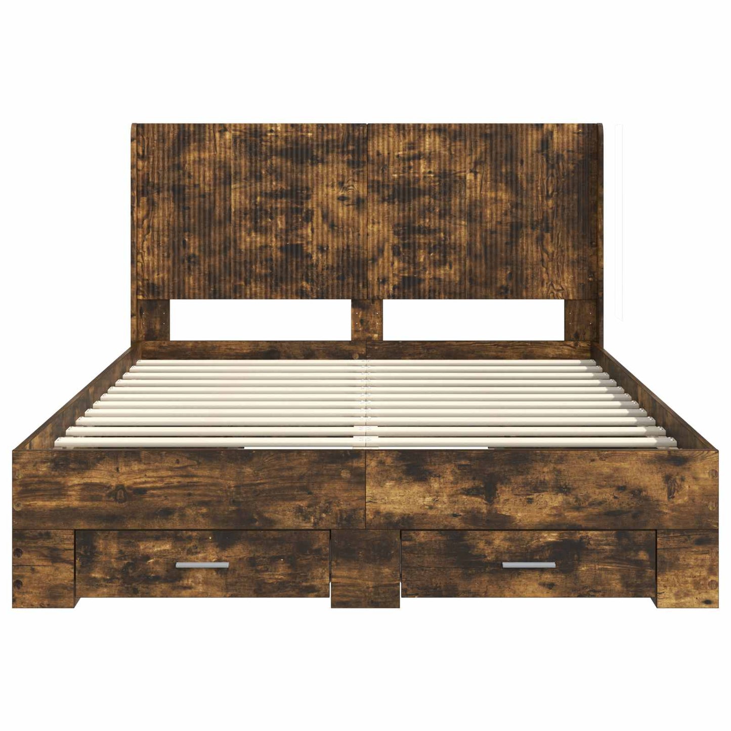 vidaXL Bed Frame with Storage and Headboard Smoked Oak Engineered Wood