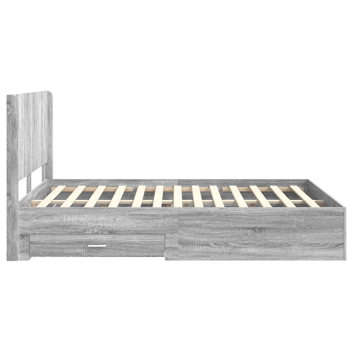 vidaXL Bed Frame with Storage and Headboard Grey Sonoma