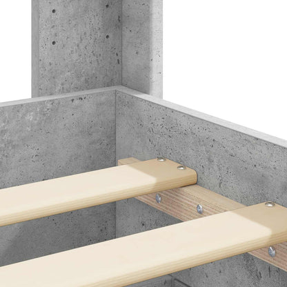 vidaXL Bed Frame with Storage and Headboard Concrete Grey 140 x 190 cm