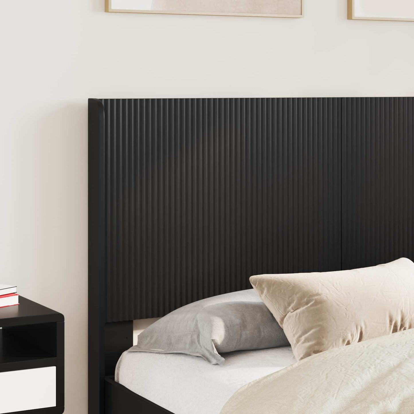 vidaXL Bed Frame with Storage and Headboard Black 135 x 190 cm
