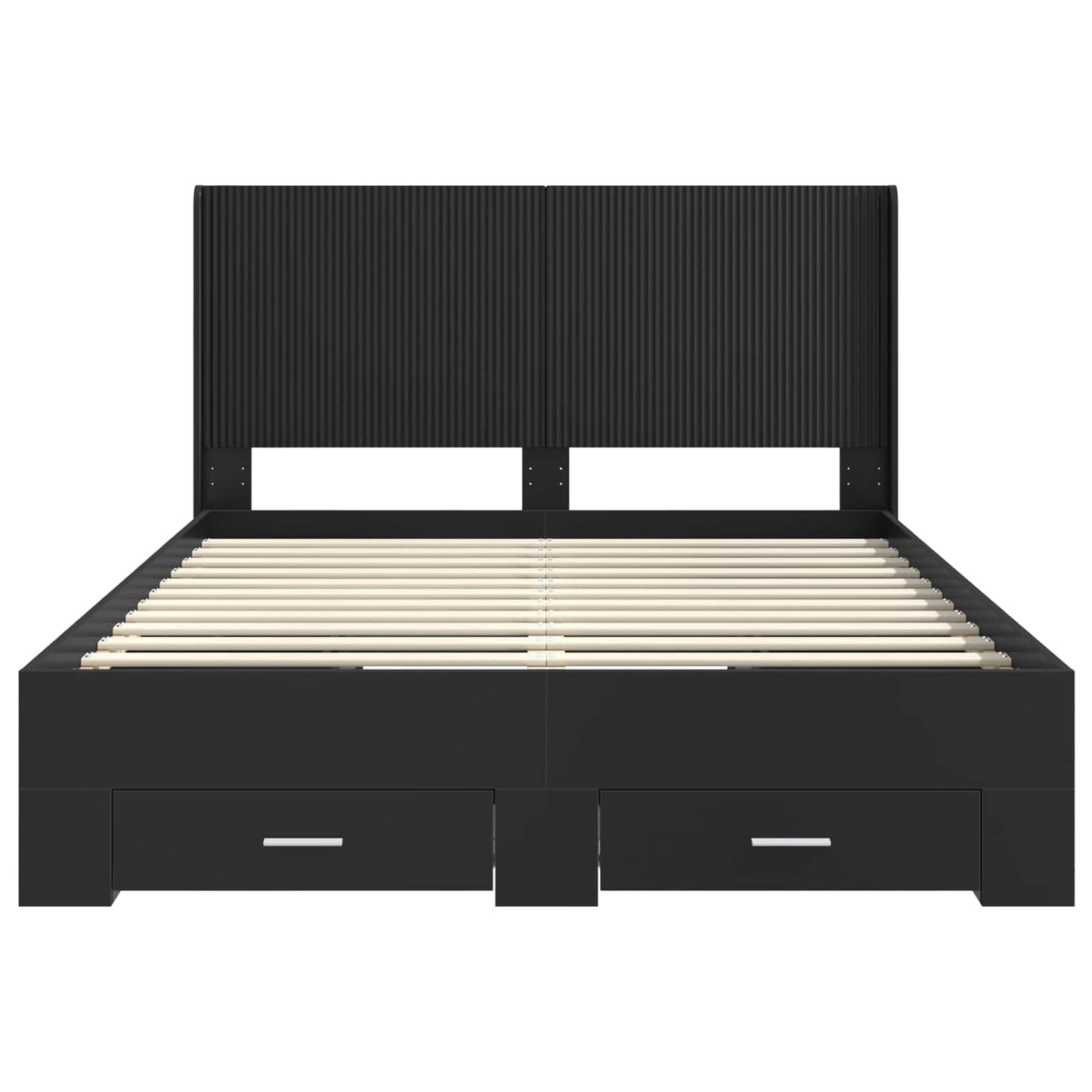 vidaXL Bed Frame with Storage and Headboard Black 135 x 190 cm
