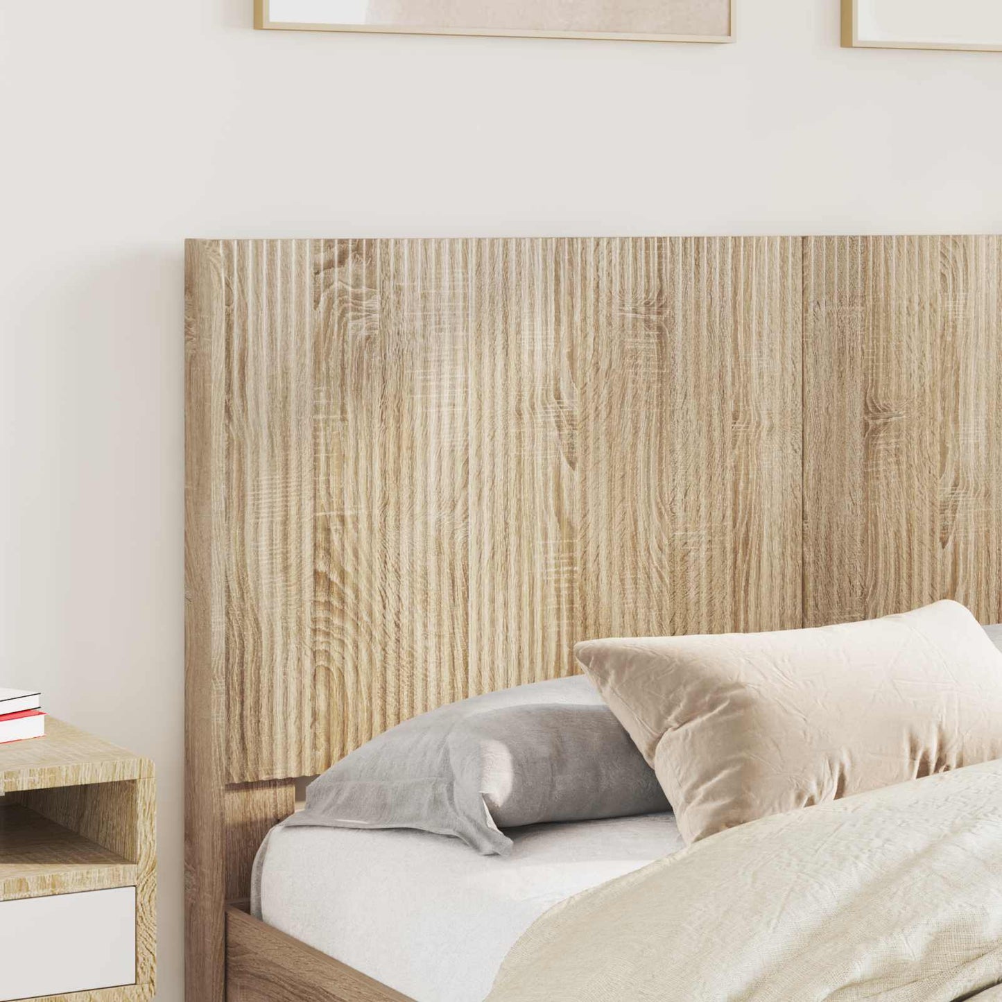 vidaXL Bed Frame with Storage and Headboard Sonoma Oak Engineered Wood