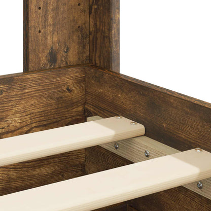 vidaXL Bed Frame with Storage and Headboard Smoked Oak Engineered Wood