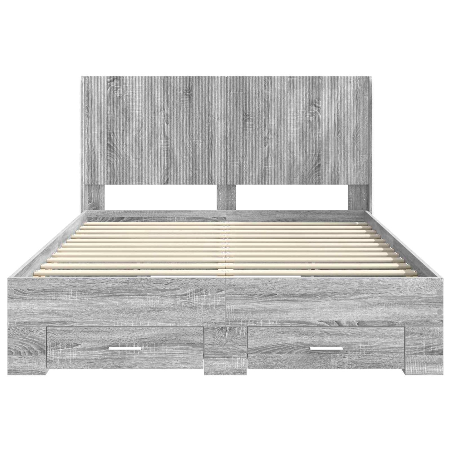 vidaXL Bed Frame with Storage and Headboard Grey Sonoma