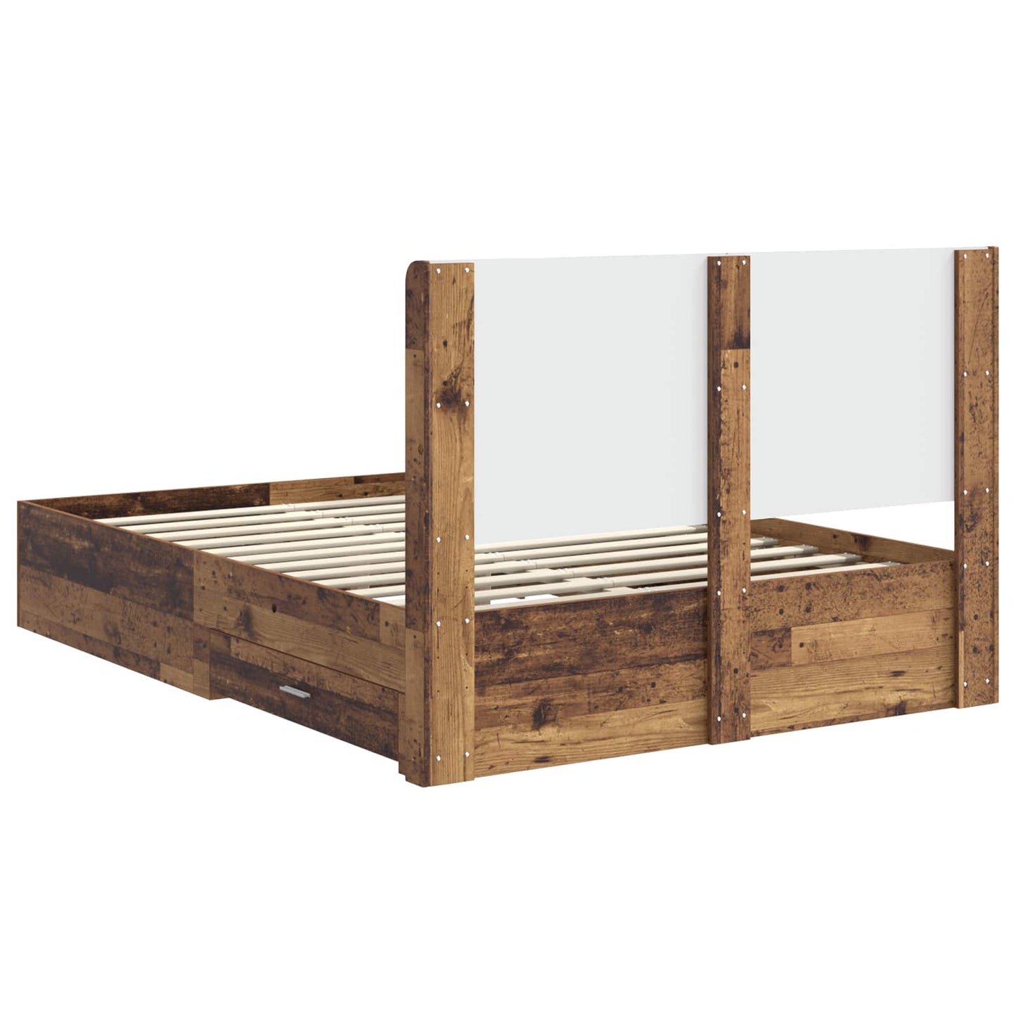 vidaXL Bed Frame with Storage and Headboard Old wood Engineered Wood