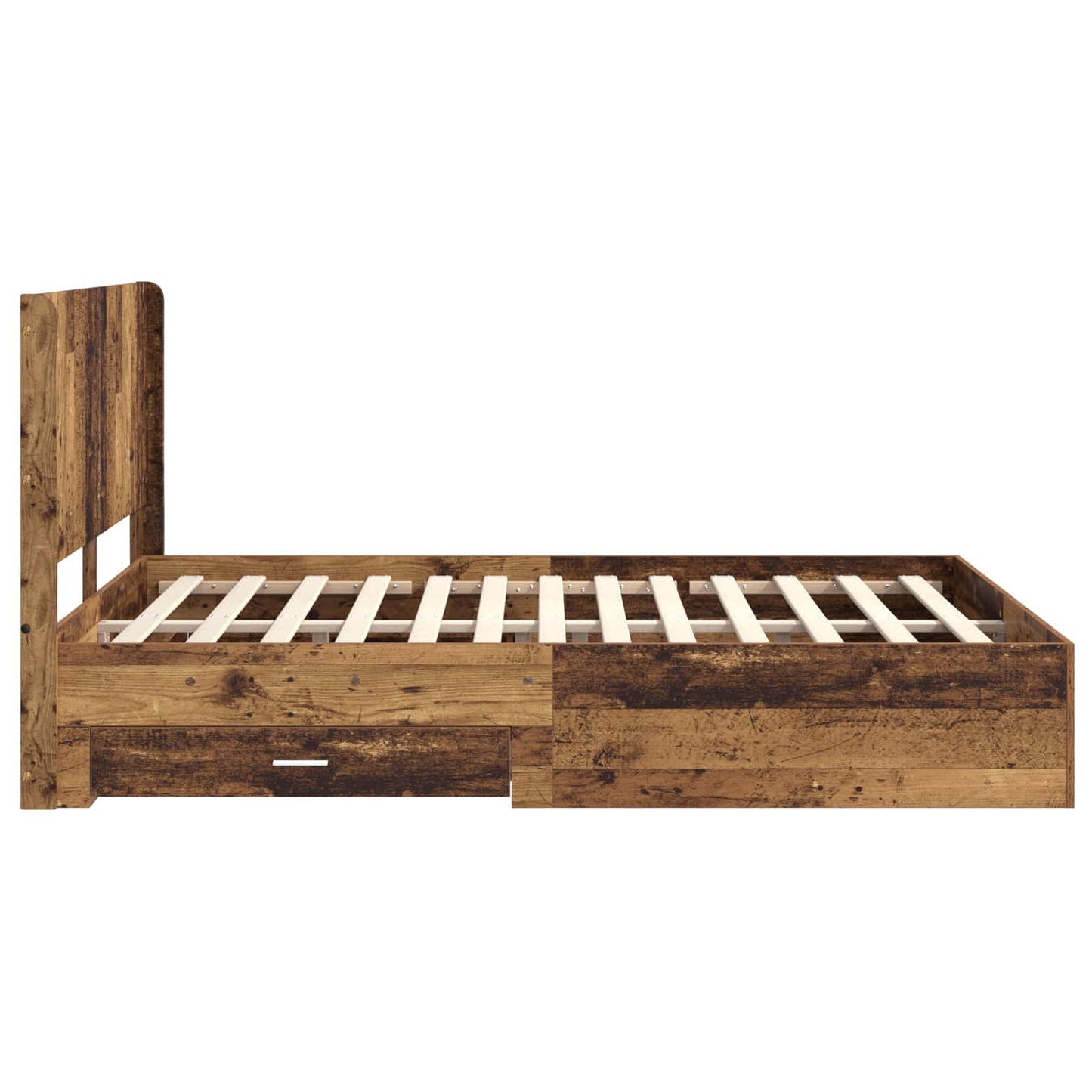 vidaXL Bed Frame with Storage and Headboard Old wood Engineered Wood