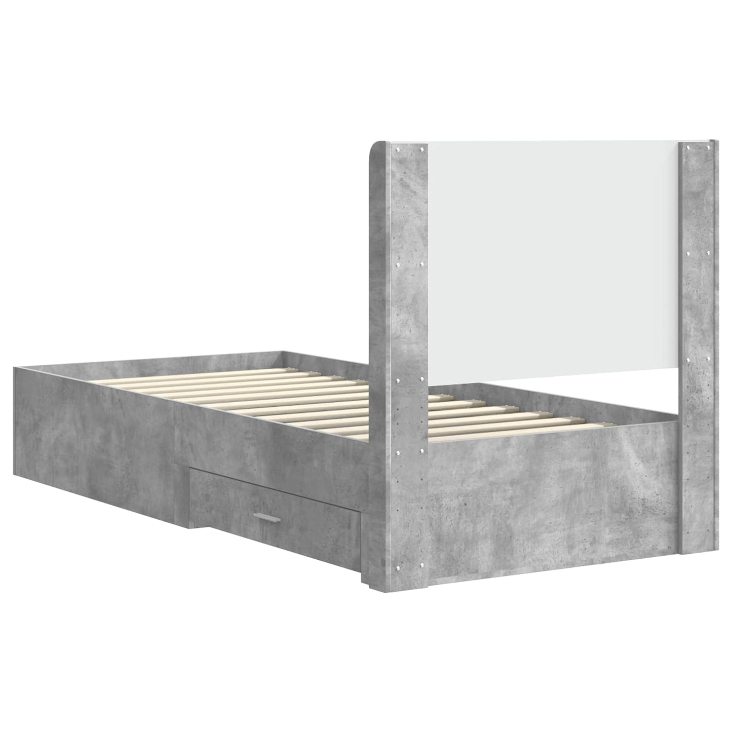vidaXL Bed Frame with Storage and Headboard Concrete Grey 100 x 200 cm