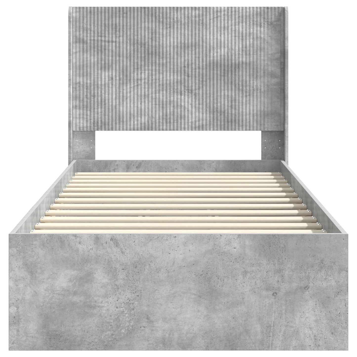 vidaXL Bed Frame with Storage and Headboard Concrete Grey 100 x 200 cm