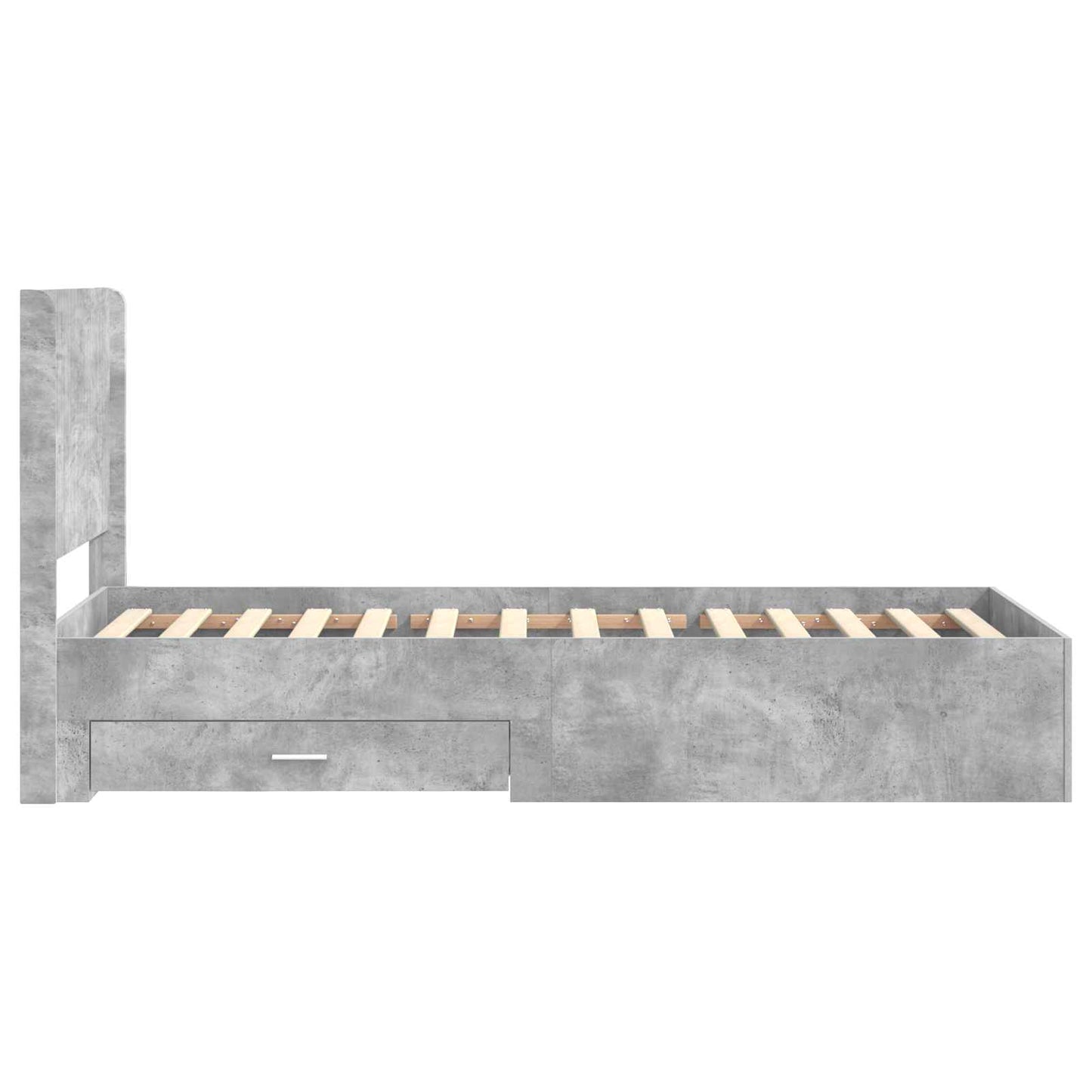 vidaXL Bed Frame with Storage and Headboard Concrete Grey 100 x 200 cm
