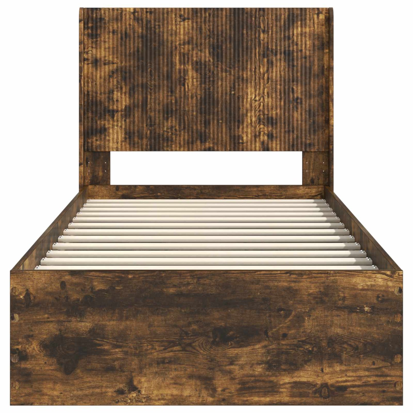 vidaXL Bed Frame with Storage and Headboard Smoked Oak 100 x 200 cm