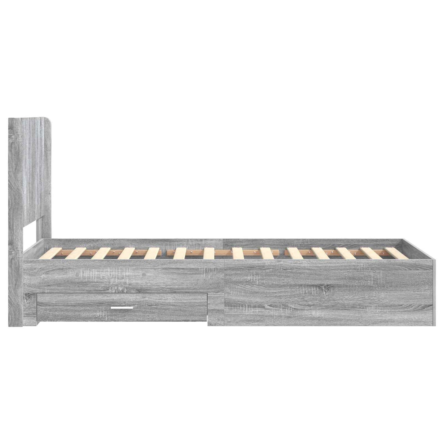 vidaXL Bed Frame with Storage and Headboard Grey Sonoma 100 x 200 cm