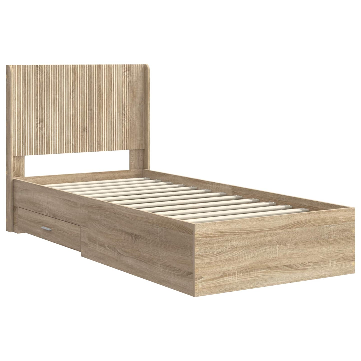 vidaXL Bed Frame with Storage and Headboard Sonoma Oak Engineered Wood