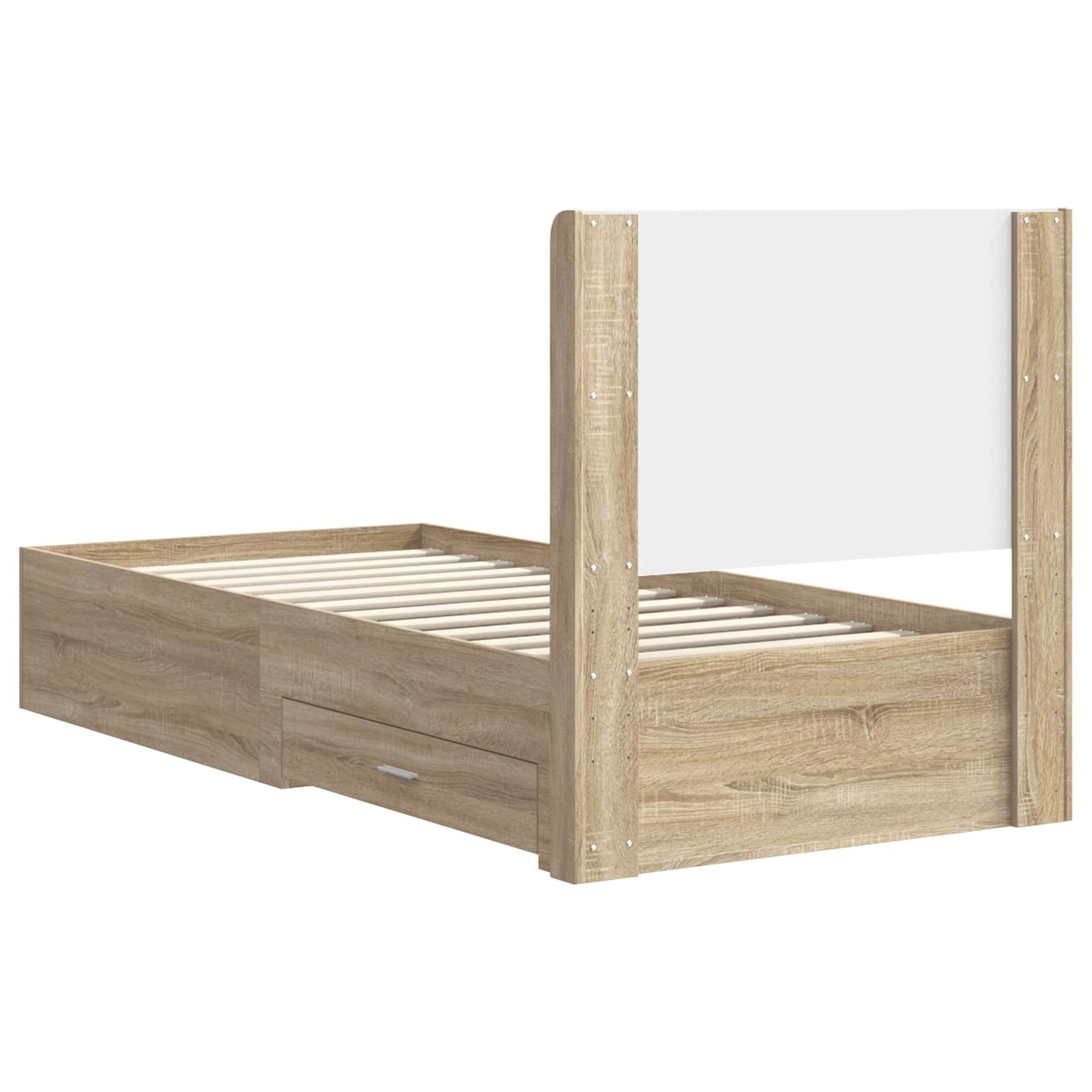 vidaXL Bed Frame with Storage and Headboard Sonoma Oak Engineered Wood