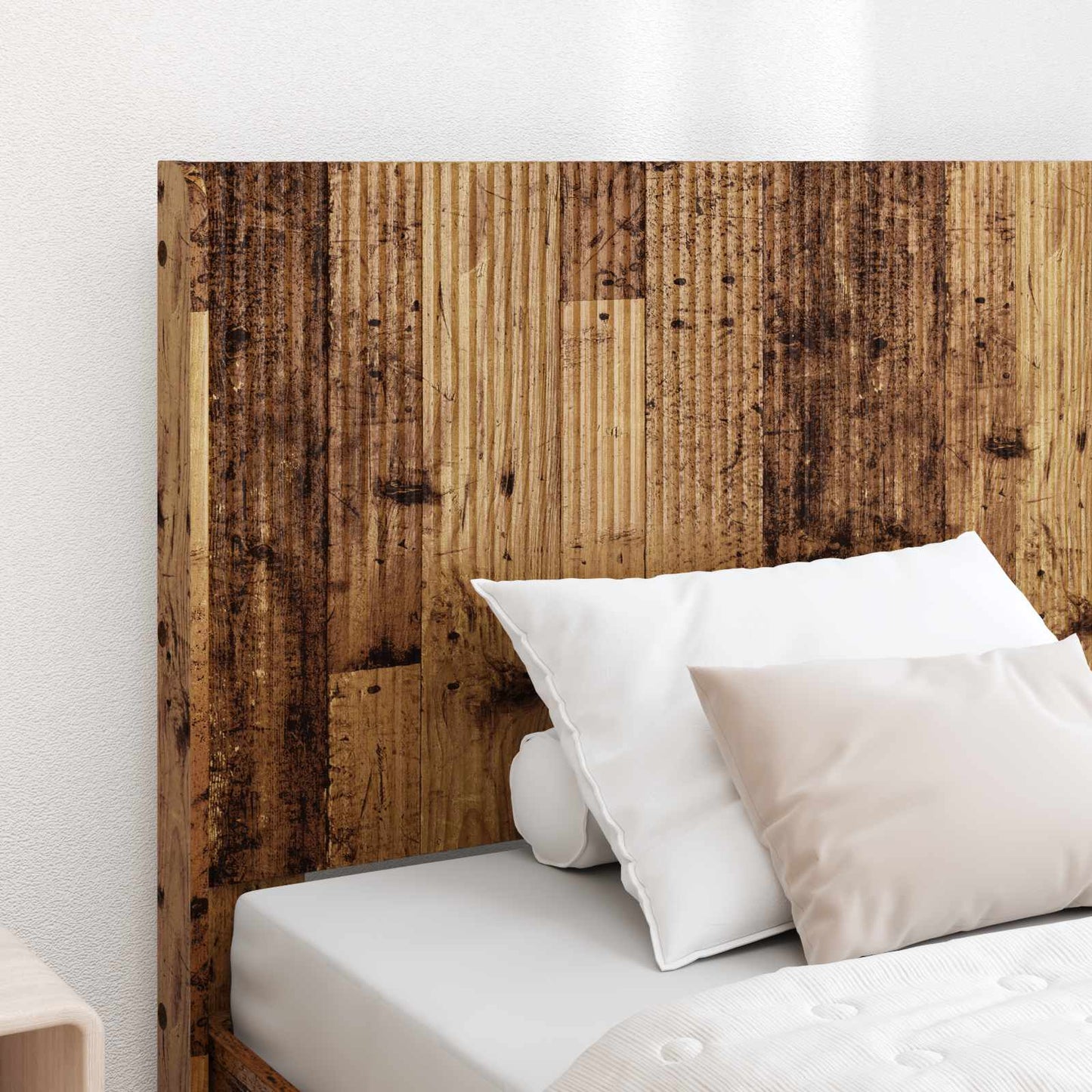 vidaXL Bed Frame with Storage and Headboard Old Wood 90 x 200 cm