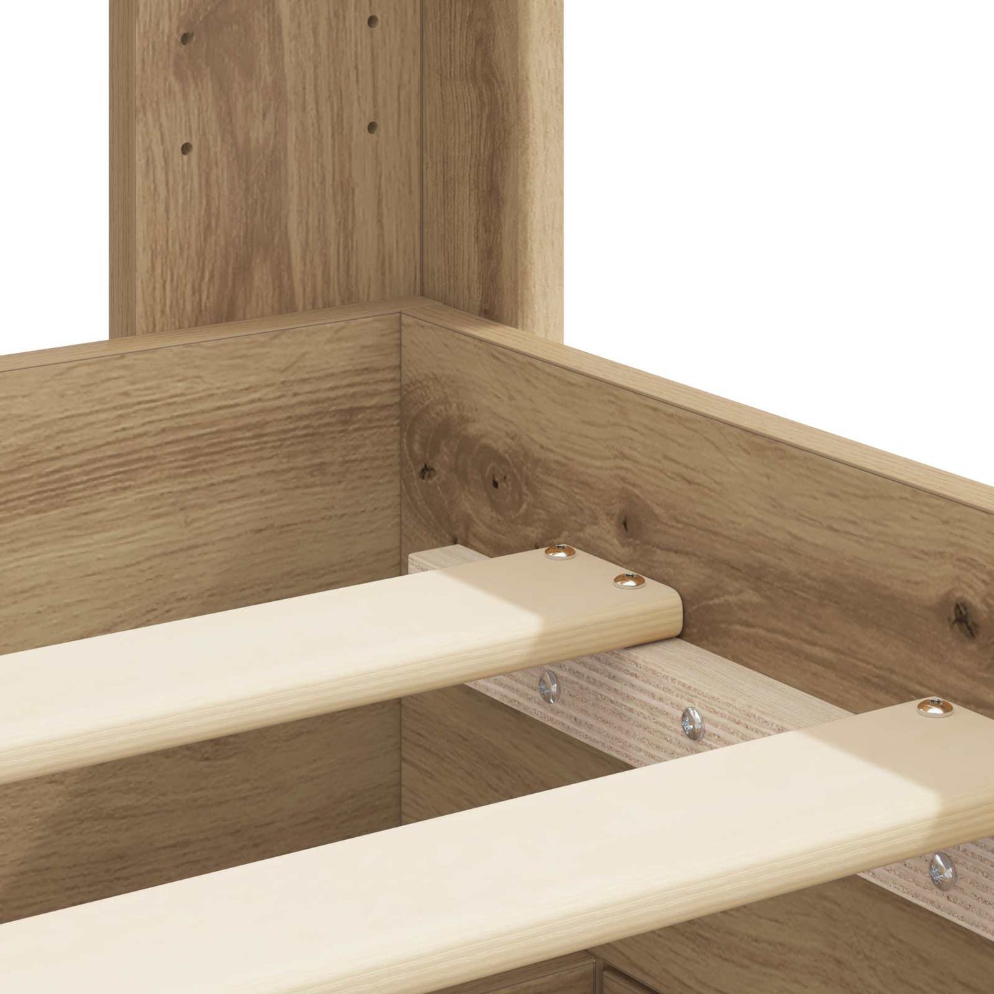 vidaXL Bed Frame with Storage and Headboard Artisan Oak