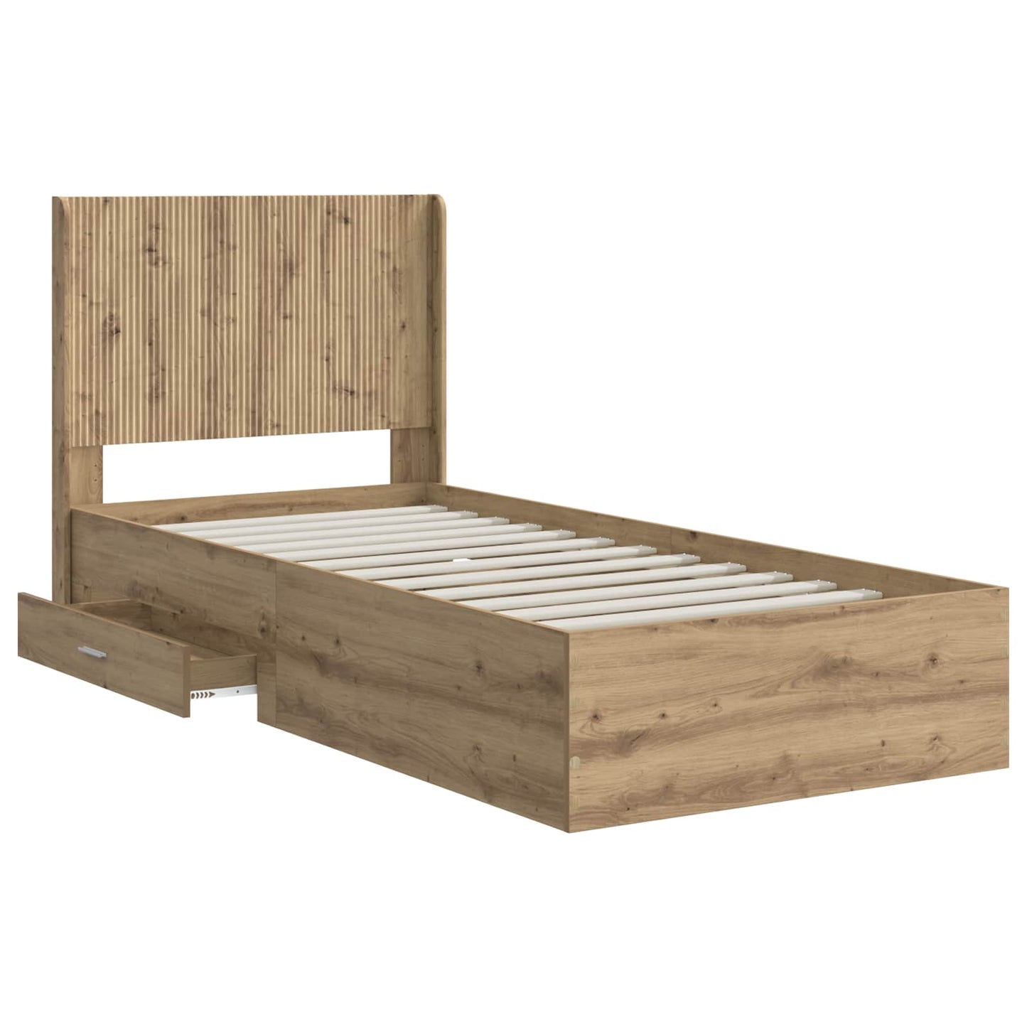 vidaXL Bed Frame with Storage and Headboard Artisan Oak