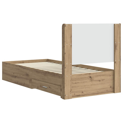 vidaXL Bed Frame with Storage and Headboard Artisan Oak