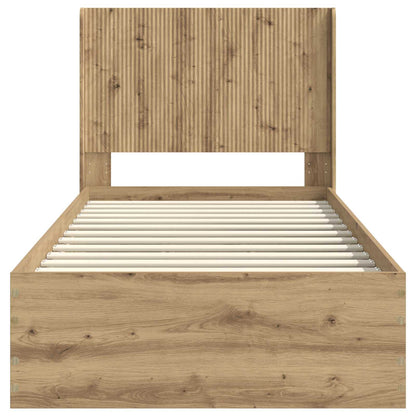 vidaXL Bed Frame with Storage and Headboard Artisan Oak