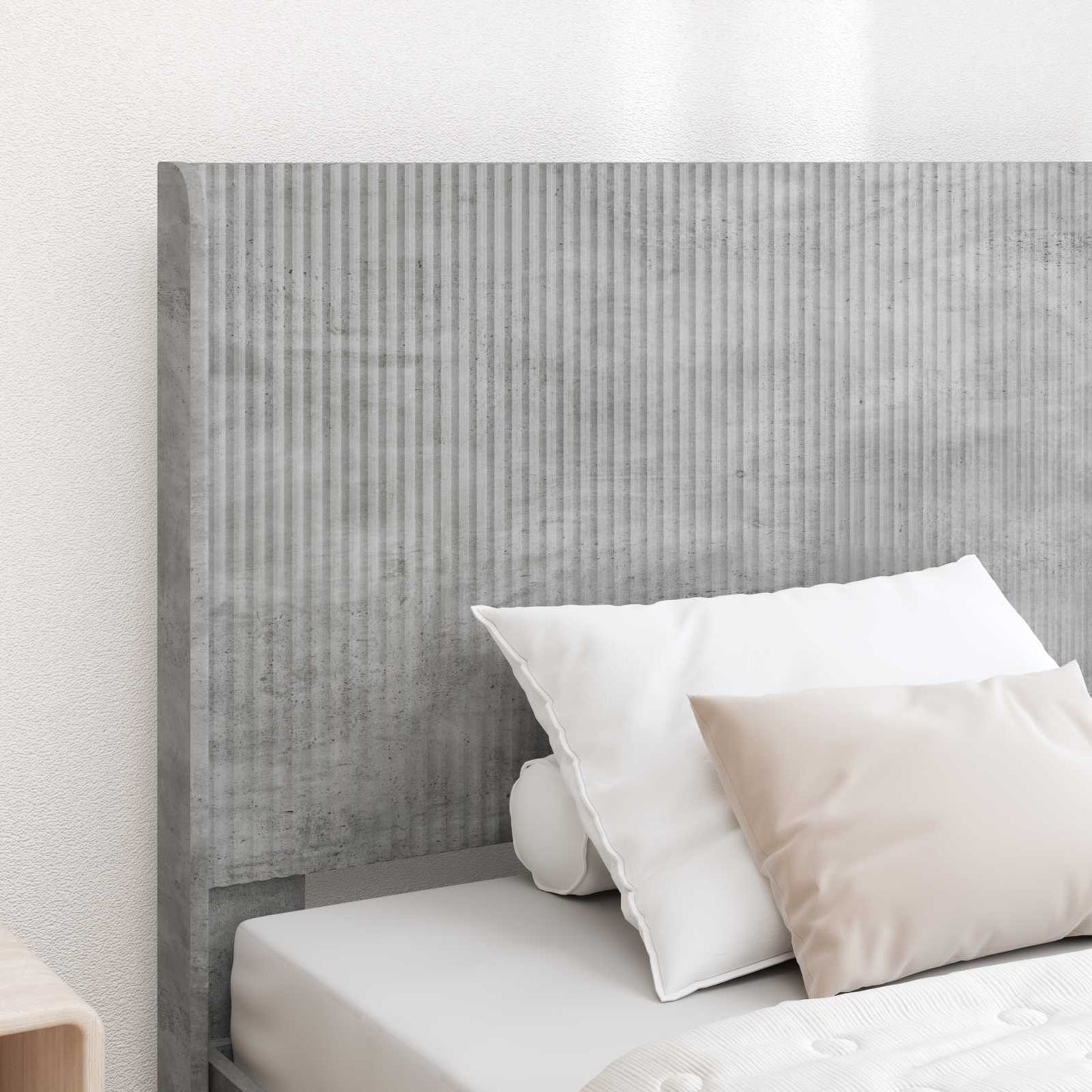 vidaXL Bed Frame with Storage and Headboard Concrete Grey 90 x 190 cm
