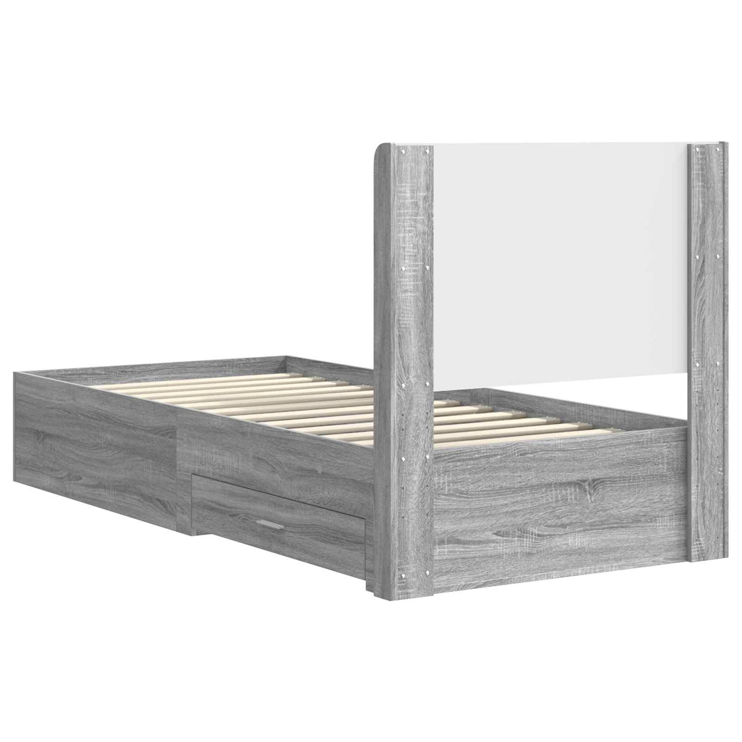 vidaXL Bed Frame with Storage and Headboard Grey Sonoma